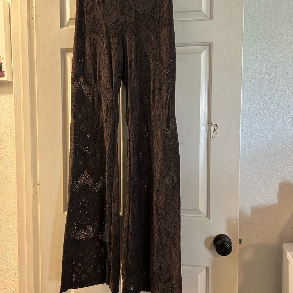 Nightcap Lace Wide-Leg Jumpsuit Pants